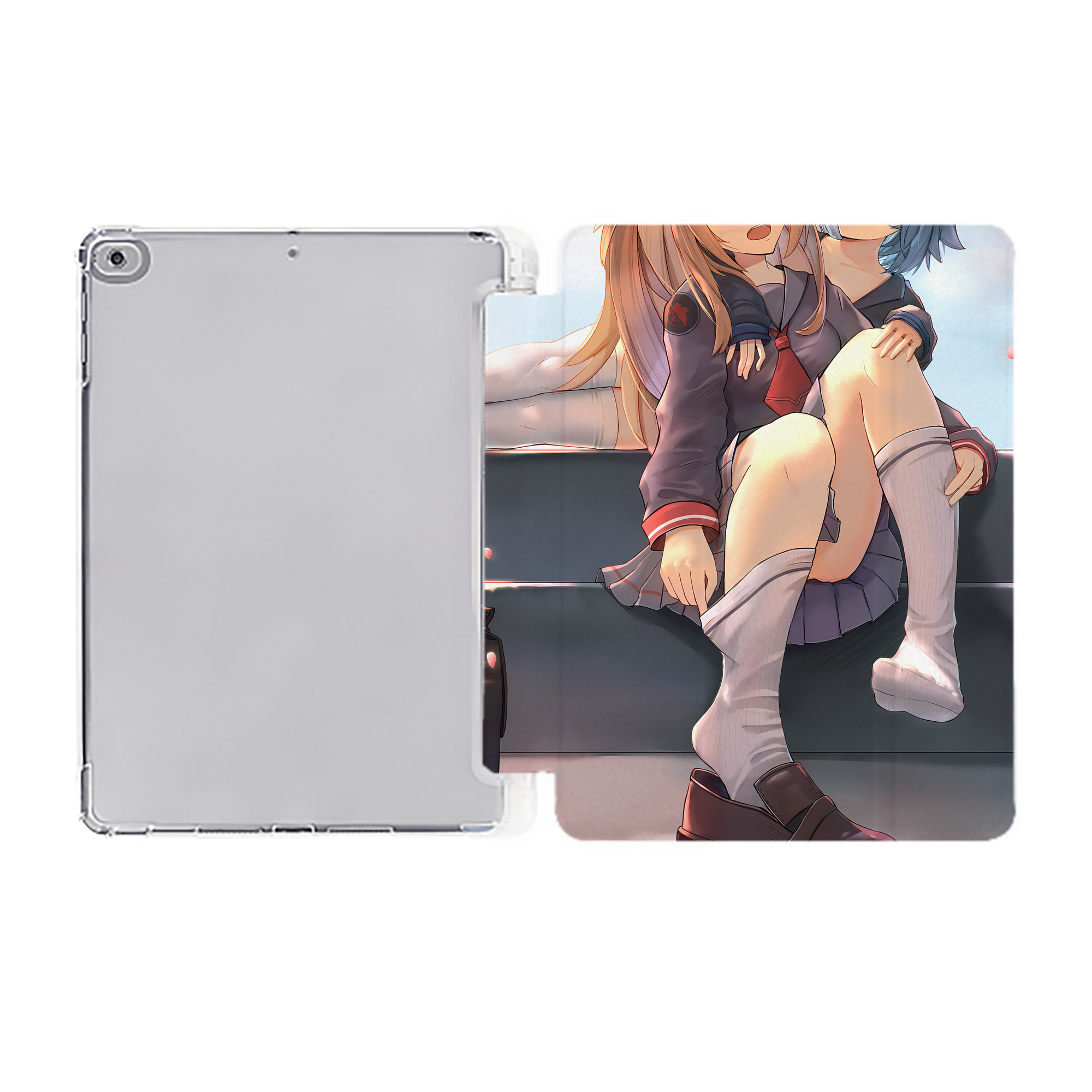 （画像用） EVA 新世紀エヴァンゲリオン IPad ケース ペン収納付き 三つ折りスタンド PUレザー×シリコン 対応機種9.5/10.5/10.9インチ